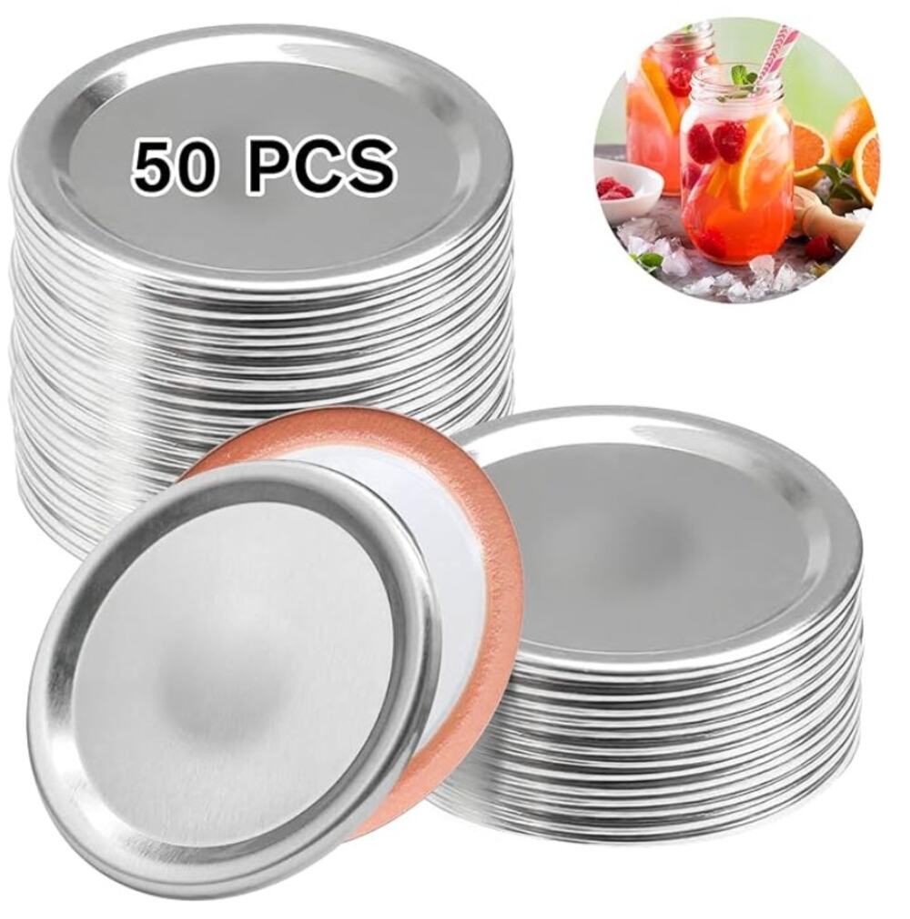 2 Boxes / 100 Regular Canning Lids (50 Count Each Box)